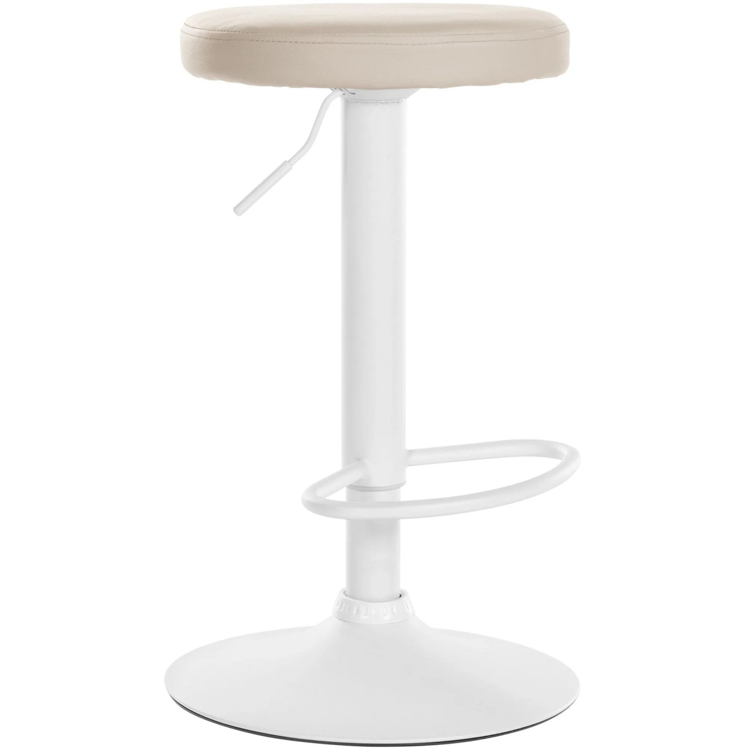 CLP Barhocker Ponte Kunstleder-Bezug Creme/Weiß