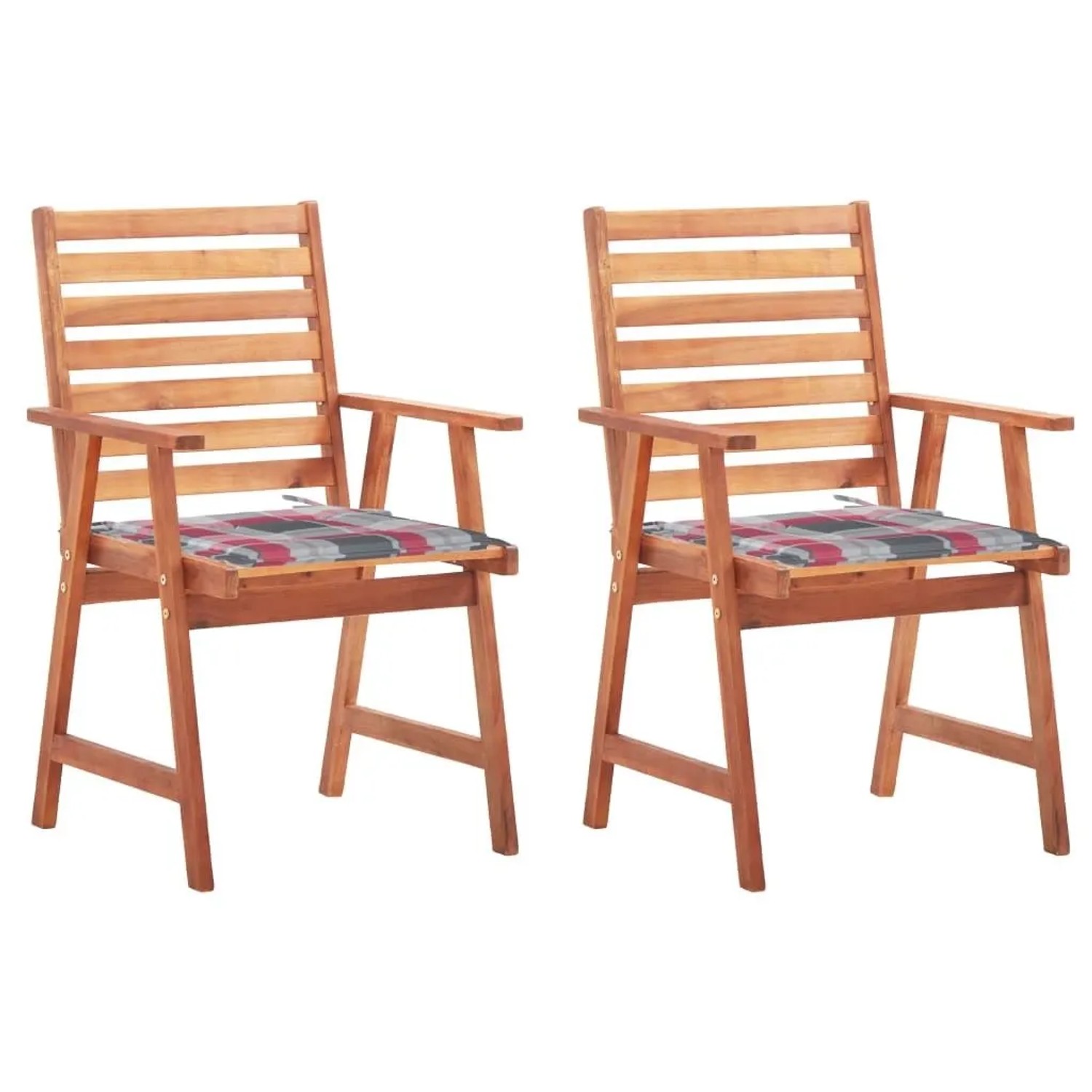 vidaXL Garten-Essstühle 2 Stk mit Kissen Massivholz Akazie 3064333