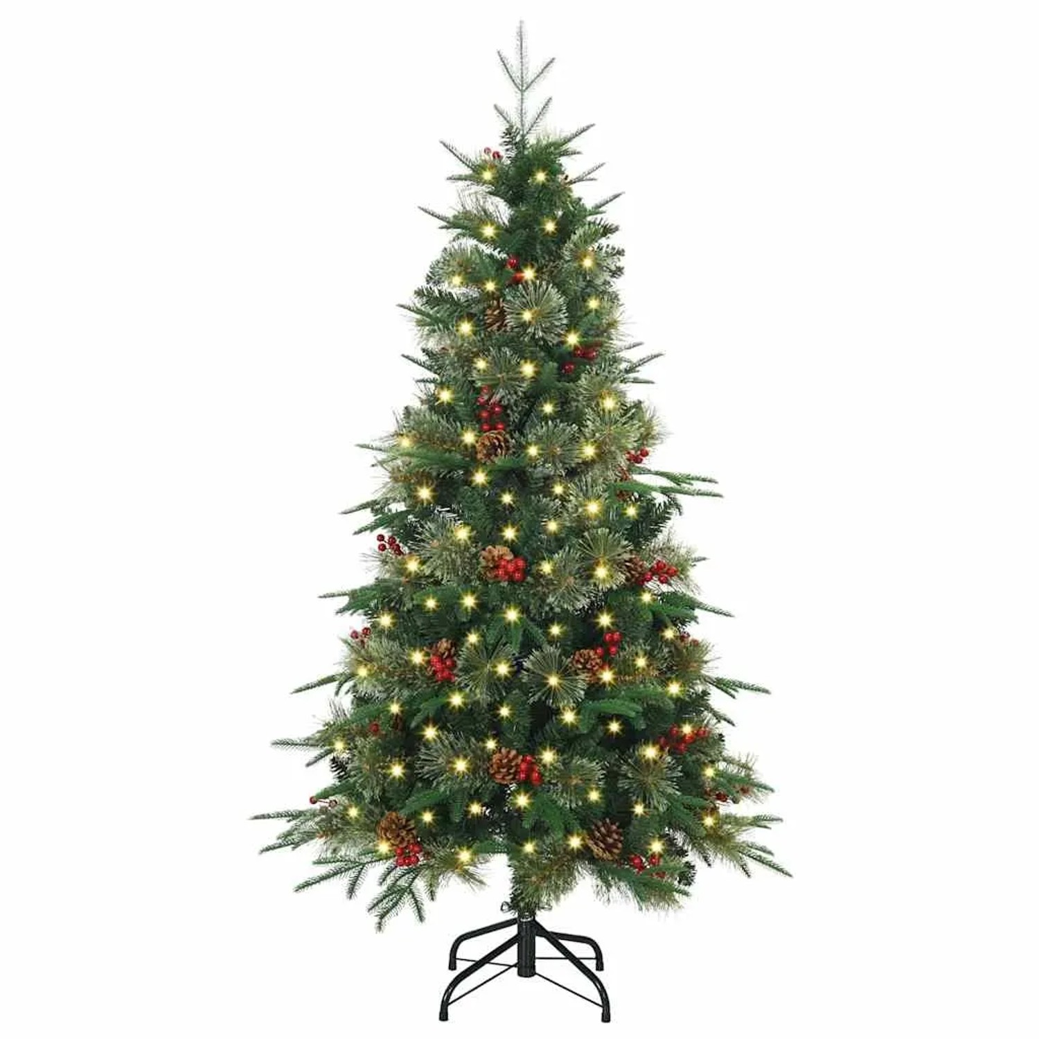 vidaXL Künstlicher Klappbarer Weihnachtsbaum Grün 150 cm PE und PVC 3397402