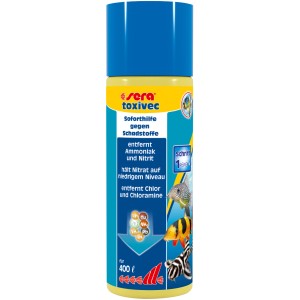Sera Toxivec Aquarium Wasseraufbereiter, 100ml Flasche zur Schadstoffentfernung.