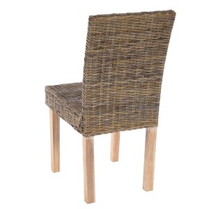 CHEFGASTRO Esszimmerstuhl 6er-Set Klassisch & Zeitlos 89x43x56cm Sitzhöhe 46cm Kubu-Rattan Helle Beine Korbstuhl