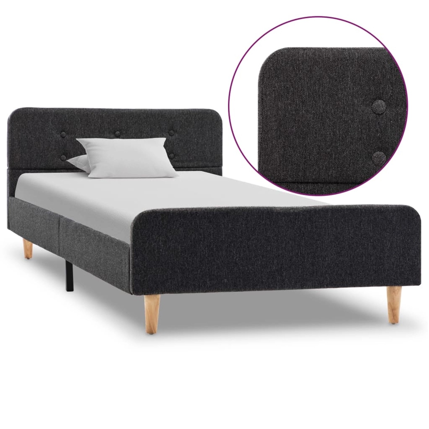 vidaXL Bettgestell Dunkelgrau Sackleinen 100x200 cm 284895 günstig online kaufen