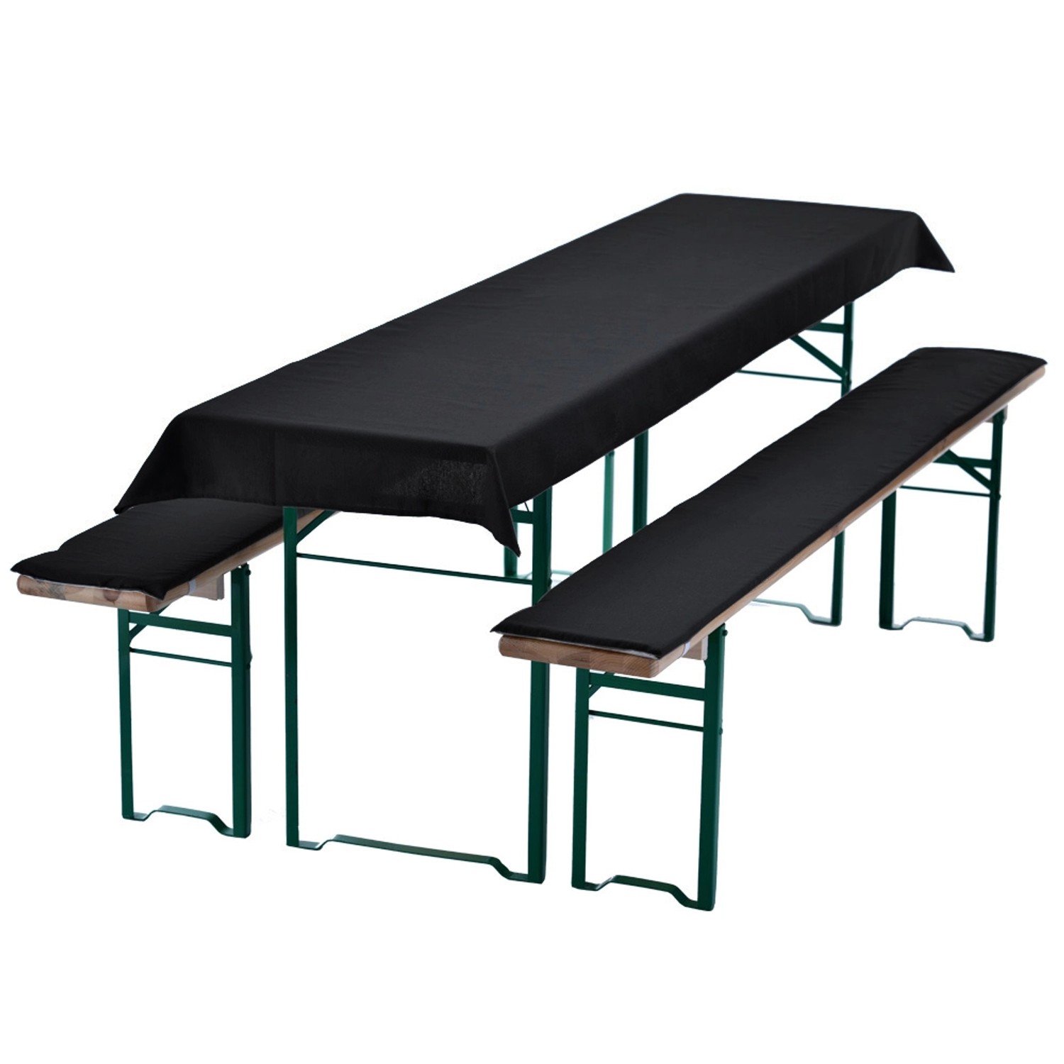 NYVI Bierbankauflagen Set 240x90cm Schwarz