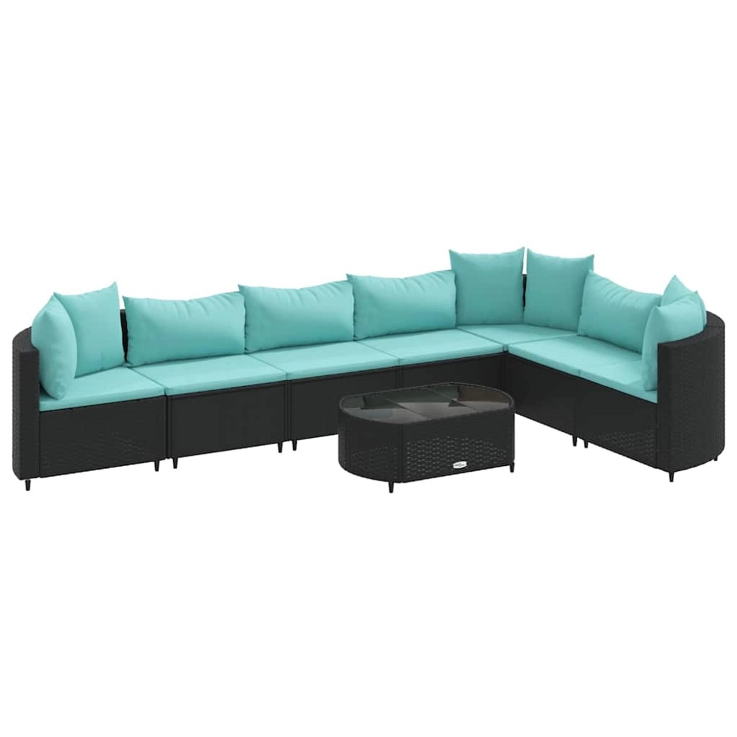 vidaXL 8-Tlg Garten-Sofagarnitur mit Kissen Schwarz Poly Rattan 3308388 günstig online kaufen