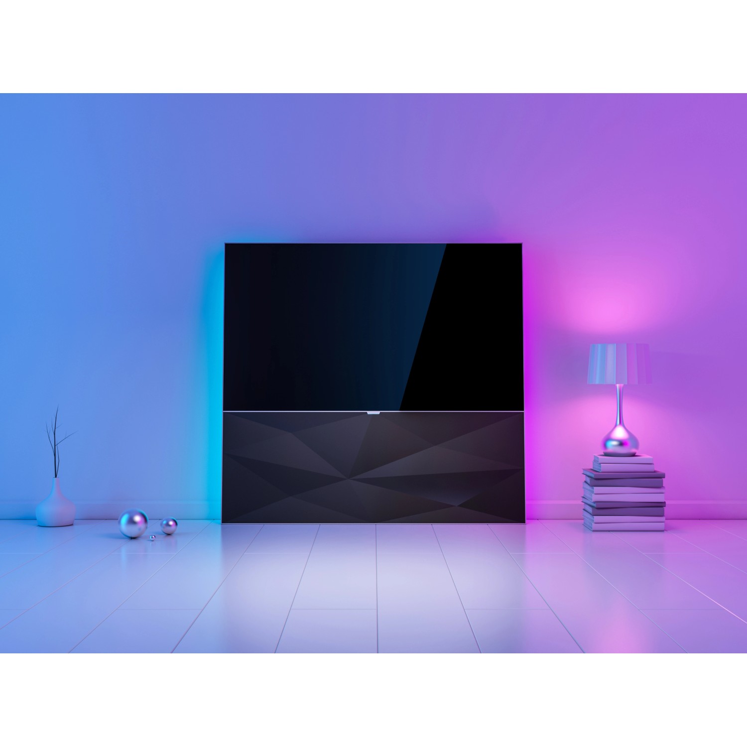Weißes Trio LED Lichtsystem Lines Starter-Set mit Steuerung für smarte Beleuchtung.