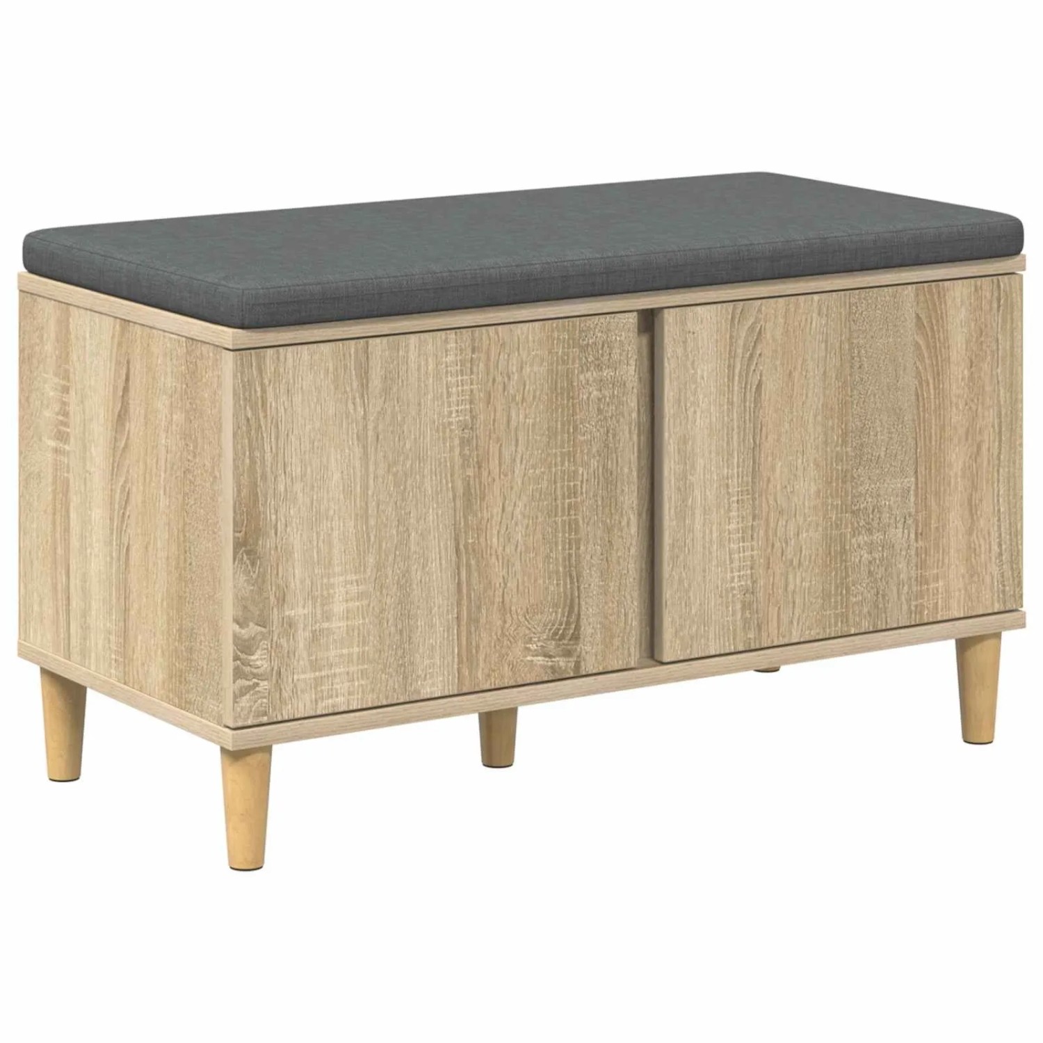 vidaXL Flurbank mit Kissen mit Speicher Sonoma-Eiche 80 x 38 x 46 cm 891530