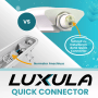 LUXULA LED Feuchtraumleuchte: Vergleich von Quick Connector und normalem Anschluss.