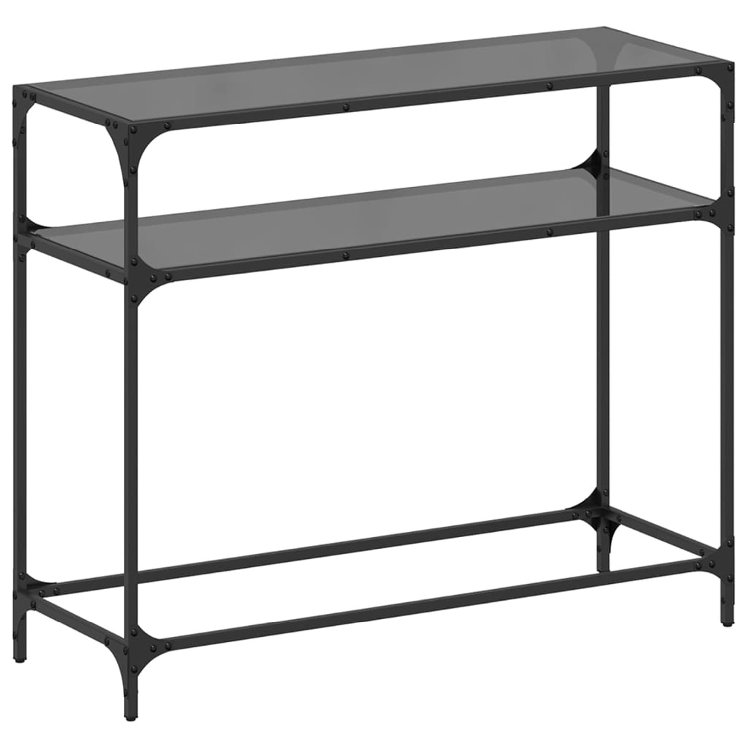 vidaXL Konsolentisch mit Glasplatte Schwarz 98x35x81 cm Stahl 846027 günstig online kaufen