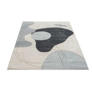 payé Teppich Bonita, 120x170 cm, grau, Kurzflor mit modernem 3D-Effekt.