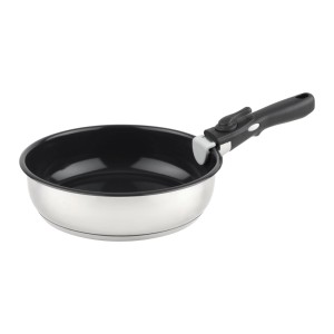 Mömax Bratpfanne Click & Cook Edelstahlfarben/Schwarz