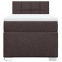 Boxspringbett dunkelbraun (100x200 cm) mit Matratze und Kopfteil für erholsamen Schlaf.