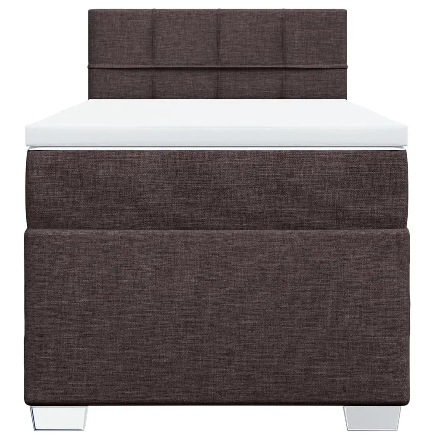 Boxspringbett dunkelbraun (100x200 cm) mit Matratze und Kopfteil für erholsamen Schlaf.