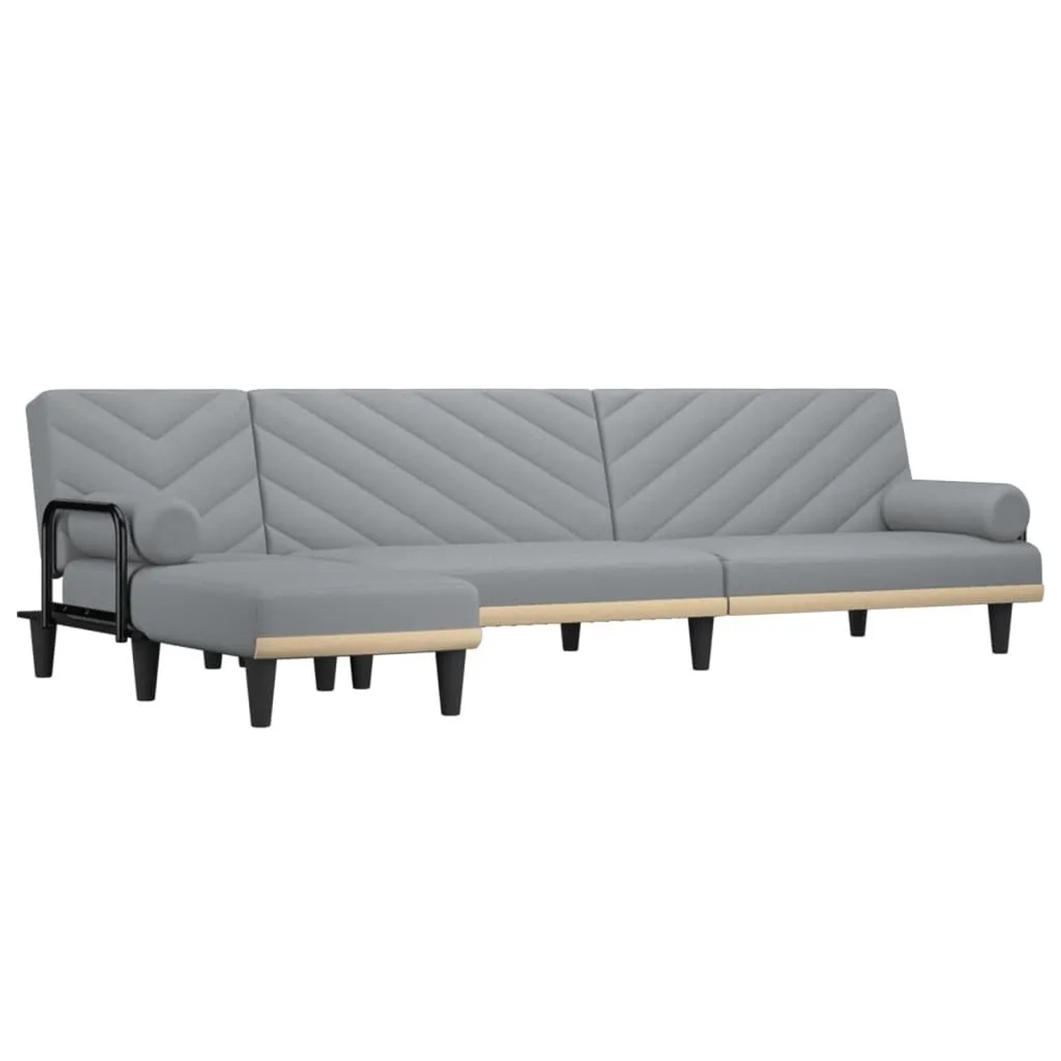 vidaXL Schlafsofa in L-Form Hellgrau 260x140x70 cm Stoff 3157269
