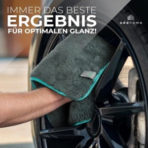 addhome Mikrofasertuch reinigt Auto-Felge. Autozubehör für streifenfreien Glanz.