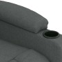 Dunkelgraue Stoff-Armlehne des vidaXL Relaxsessels mit integriertem Getränkehalter. Ideal für Loungesessel.