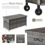 Tectake Auflagenbox Kiruna 270 L  Mit Rattangeflecht 2 Griffschlaufen und 2 Rollen  121 x 56 x 60 cm Grau_3