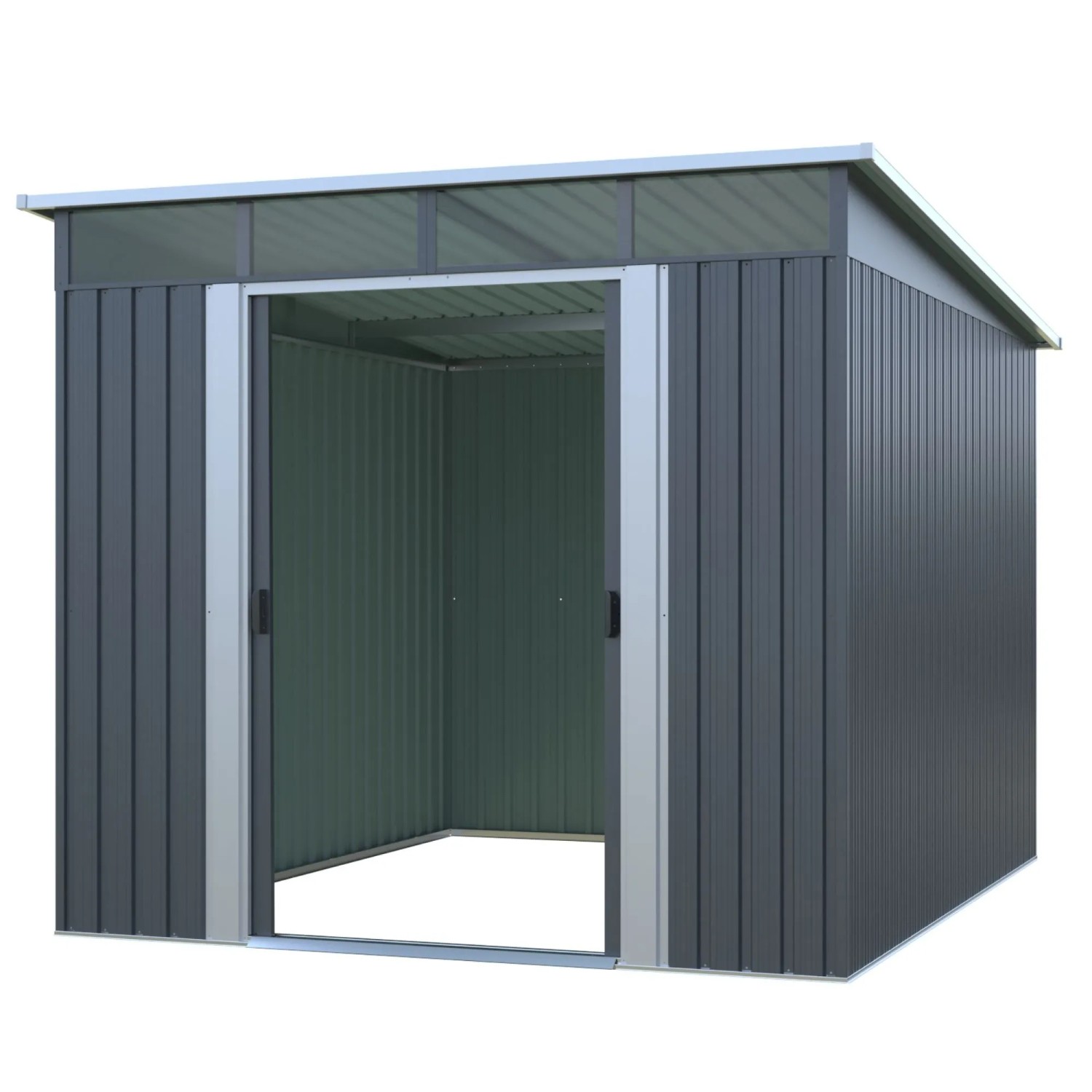 osoltus Metall Gerätehaus Pultdach Geräteschuppen T 279cm X B 238cm 6 6m²