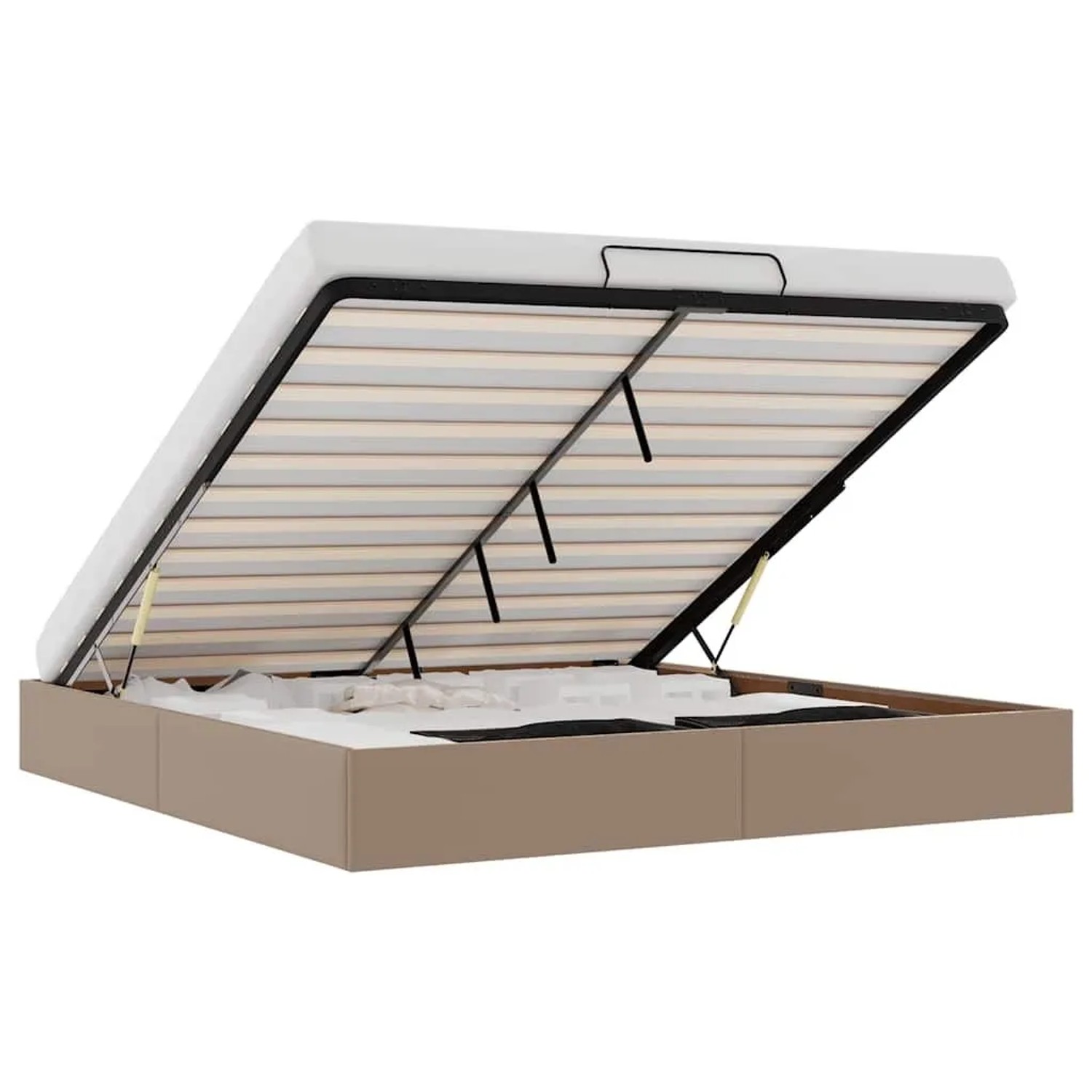 vidaXL Ottoman-Bett ohne Matratze Cappucino 180x200cm Kunstleder 3310818