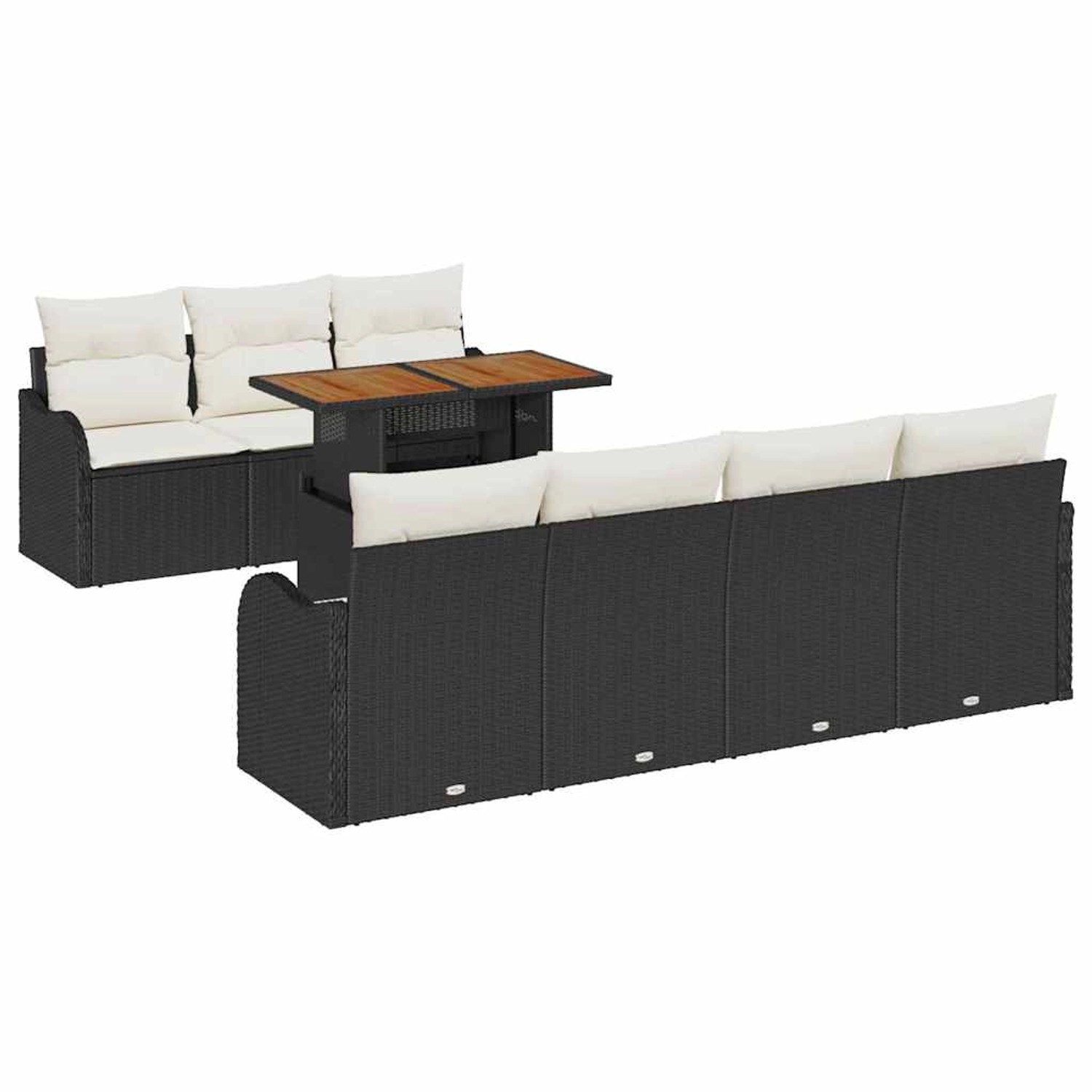 vidaXL 8-Teiliges Garten-Sofa-Set mit Kissen in Schwarz aus Poly Rattan 335 günstig online kaufen
