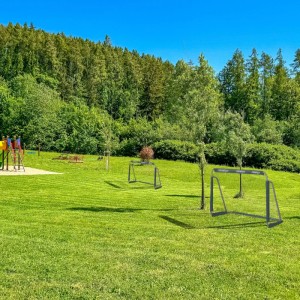 Relaxdays Fußballtore 2er Set Eisen Grau Weiß 110 cm x 150 cm x 75 cm