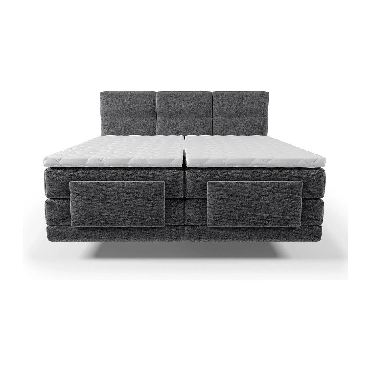 Vente-unique Boxspringbett Lodi Anthrazitgrau 215 cm