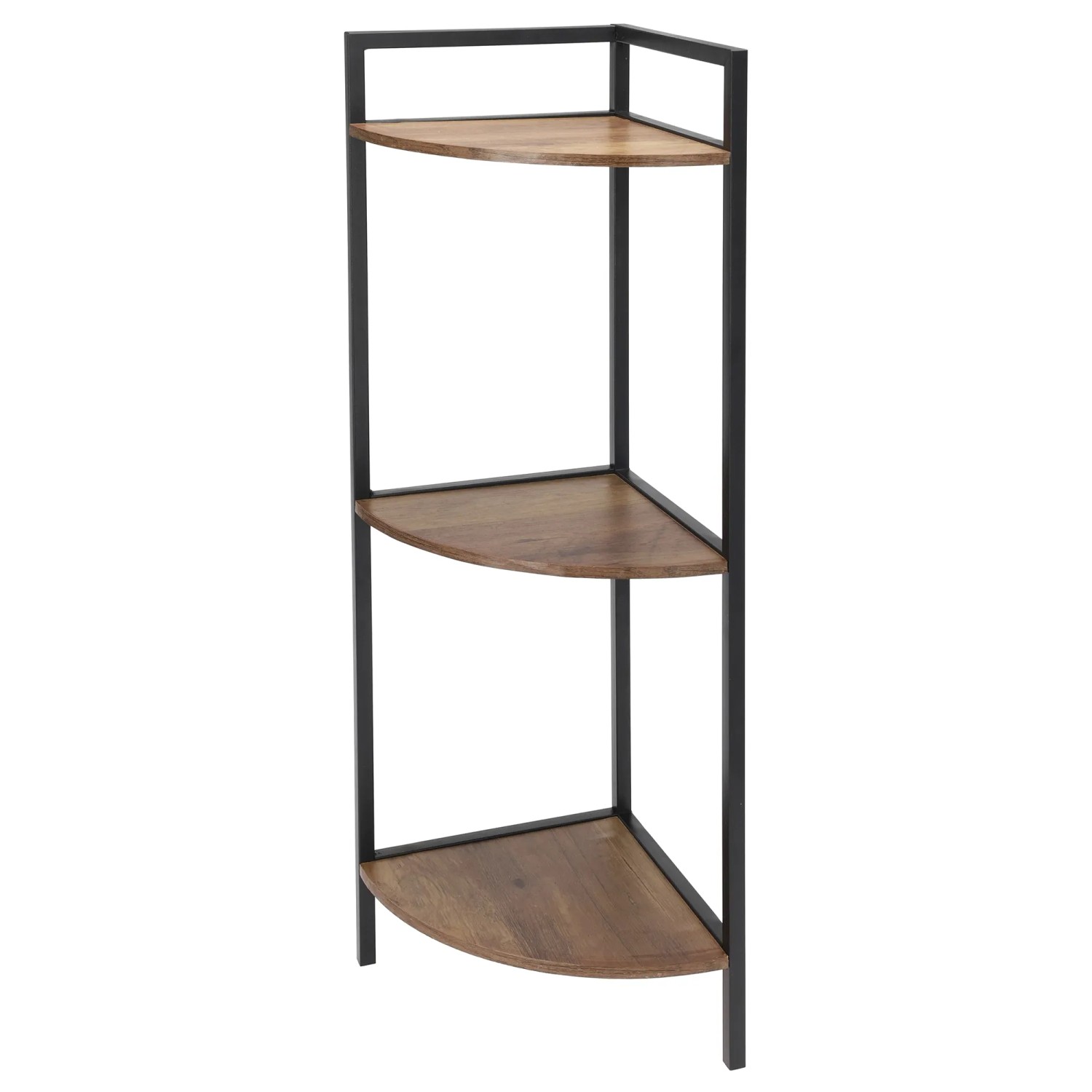 Home & styling collection Bücherregal Eckregal aus Metall, 3 Ablagen aus MDF, 23,5 x 23,5 x 76 cm