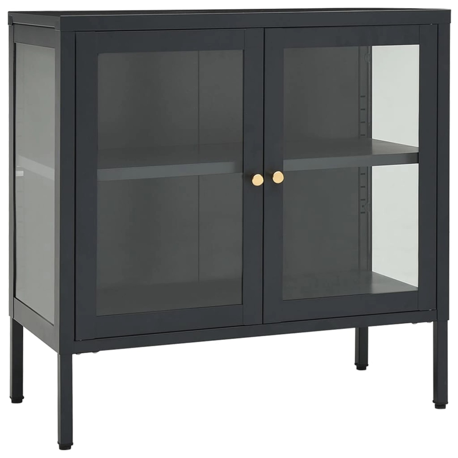vidaXL Sideboard Anthrazit 70x35x70 cm Stahl und Glas 336066 günstig online kaufen