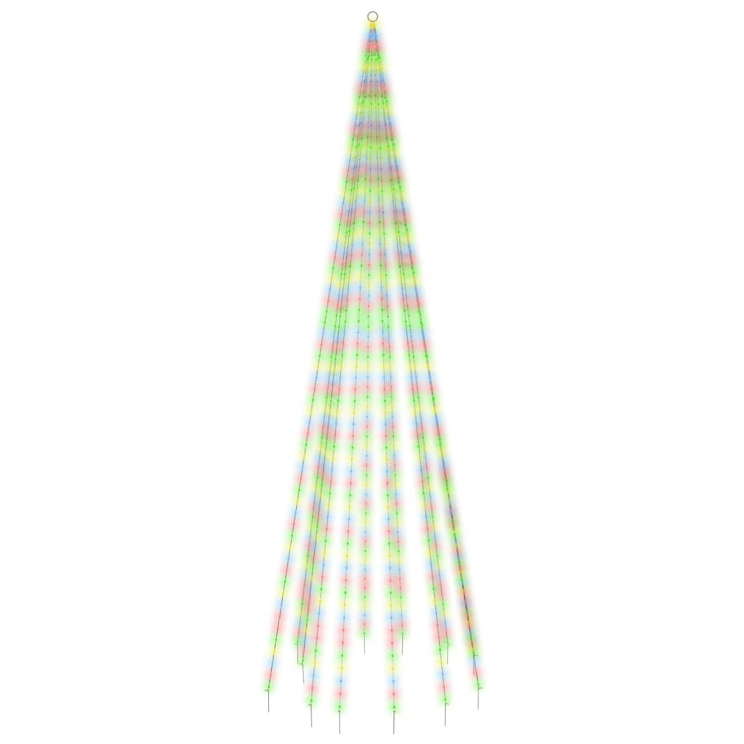vidaXL LED-Weihnachtsbaum für Fahnenmast Mehrfarbig 732 LEDs 500 cm 343529
