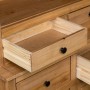 Detailaufnahme: vidaXL Highboard aus Kiefernholz Panama mit offener Schublade.