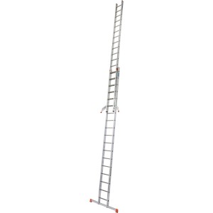 Krause Fabilo Schiebeleiter 2x18 Sprossen, aus Aluminium, mit Quer- und Trigon-Traverse.