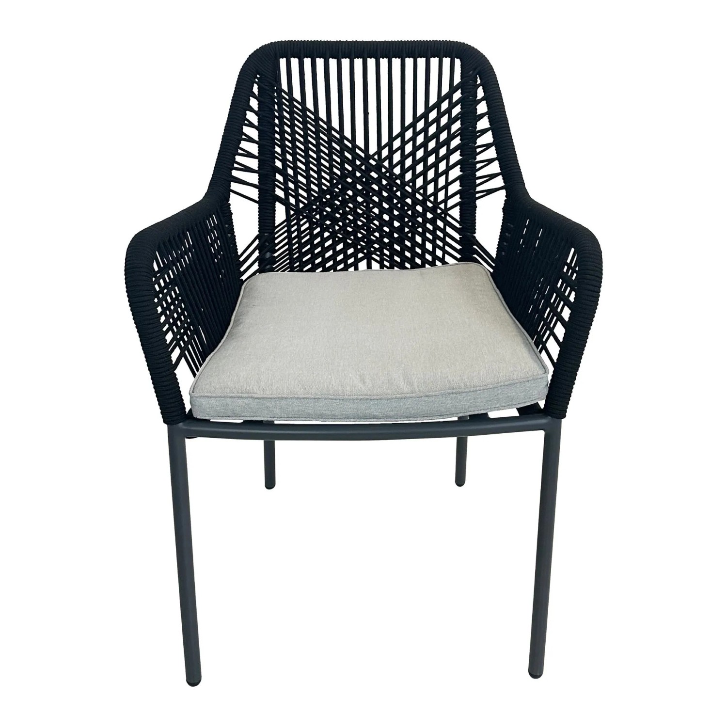 Greemotion Stapelstuhl Valletta inkl. Kissen 60 x 68 x 87 cm Schwarz-Anthrazit