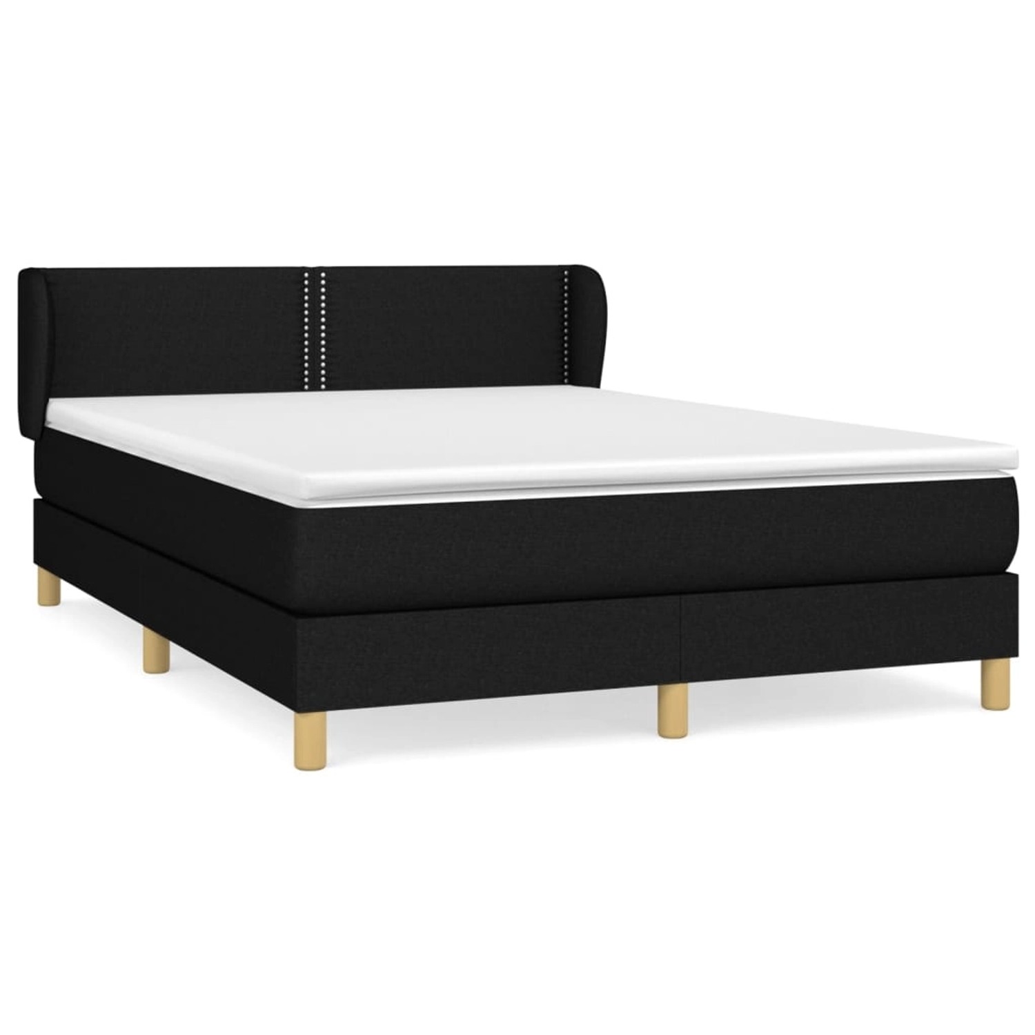 vidaXL Boxspringbett mit Matratze Schwarz 140x190 cm Stoff1466614 günstig online kaufen