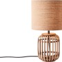 Brilliant Tischleuchte Woodrow Natur, Ø 24cm, Design-Tischlampe mit Bambus-Gestell und Stoffschirm.