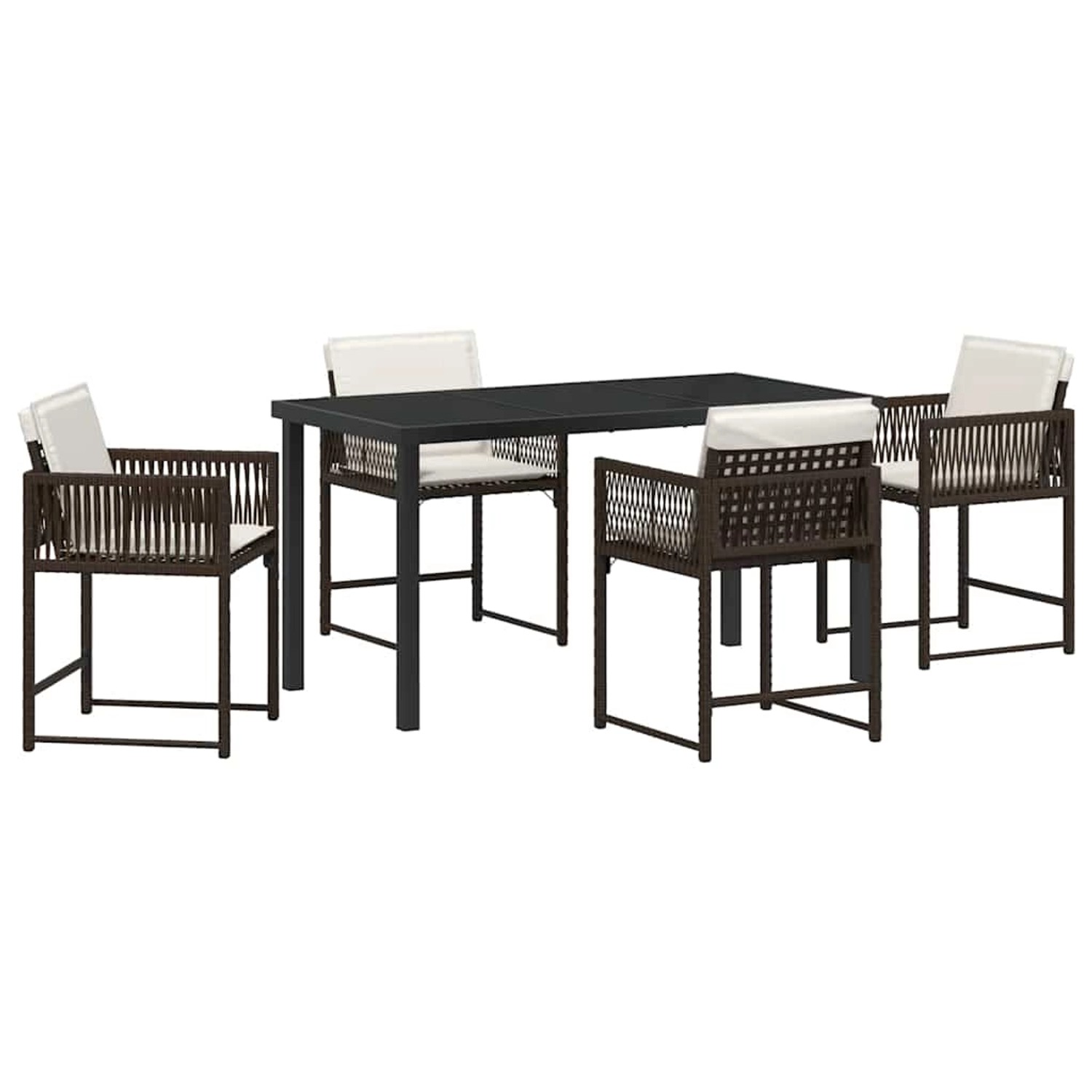 vidaXL Garten Essgruppe 5-Tlg Braun Poly Rattan 3380754 günstig online kaufen