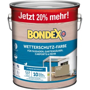Bondex Wetterschutz-Farbe Marehalm (Braun), 3L Dose für Holz im Außenbereich.
