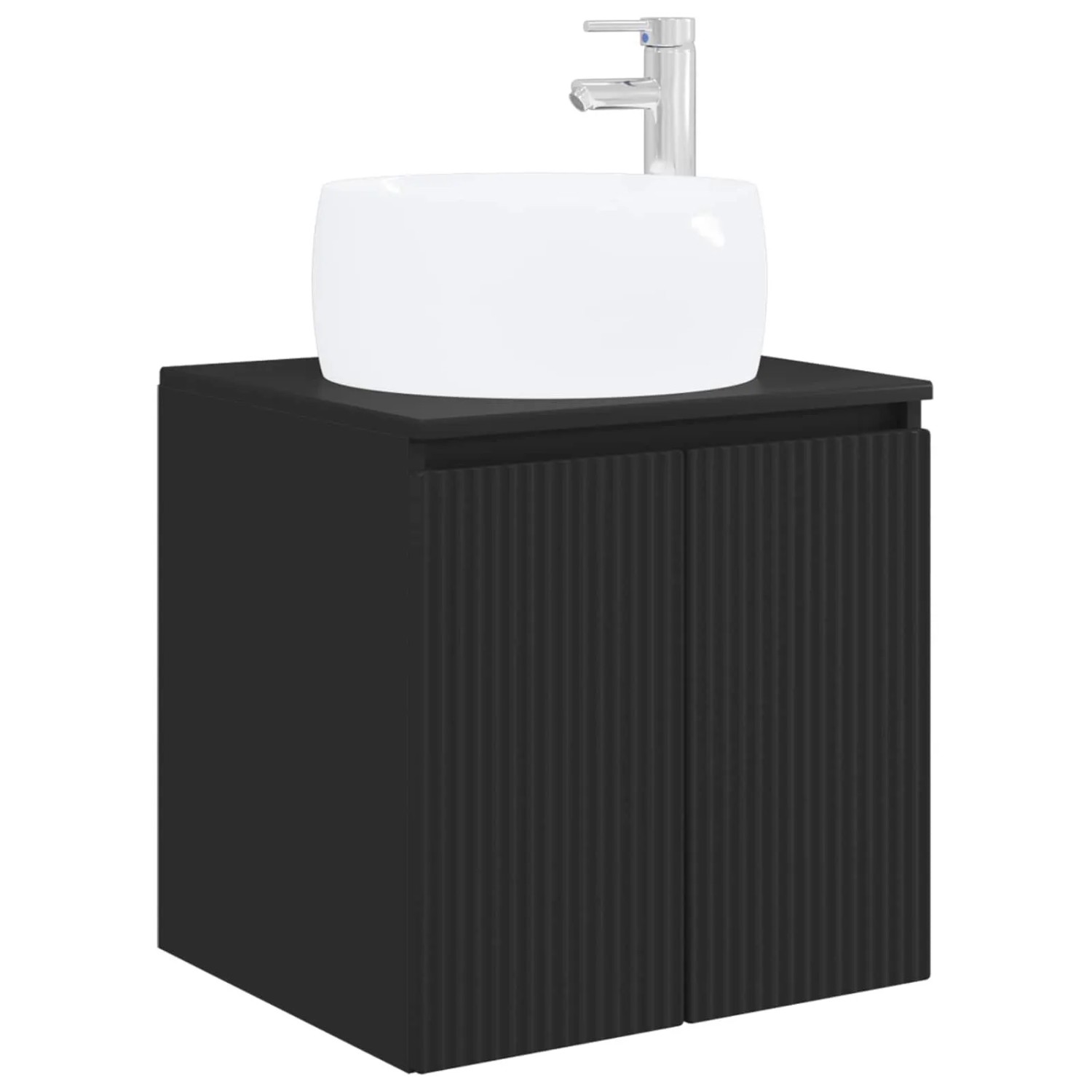vidaXL Wandmontierte Waschtisch Schwarz 49,5 x 44,5 x 66 cm 890453