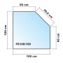 ECOfoxx Funkenschutzplatte Glasbodenplatte Fünfeck 100x100cm Schwarz_2
