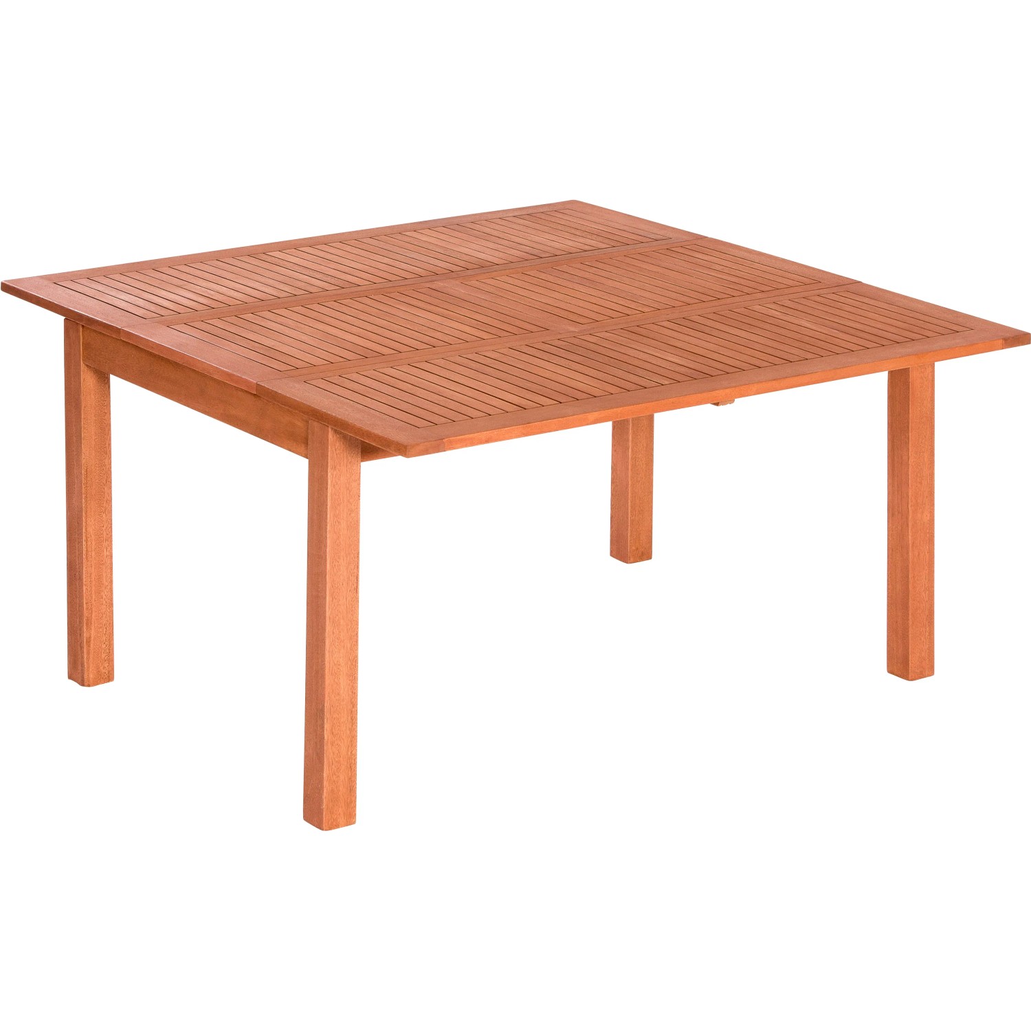Quadratischer, ausziehbarer Gartentisch aus Holz, 150x150 cm von Merxx.