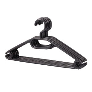 Domopak Living Kleiderbügel Kunststoff 10er Set Schwarz