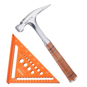 Picard x DACHKRONE Set 3 Picard Ganzstahl-Latthammer Nr. 790 1 2 und Zimmermannswinkel 180mm mit Bohrlehre