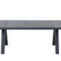 Rechteckiger Siena Garden Gartentisch Tirana in Wood Grey, 105x205 cm, mit Keramik-Tischplatte und Aluminiumgestell.