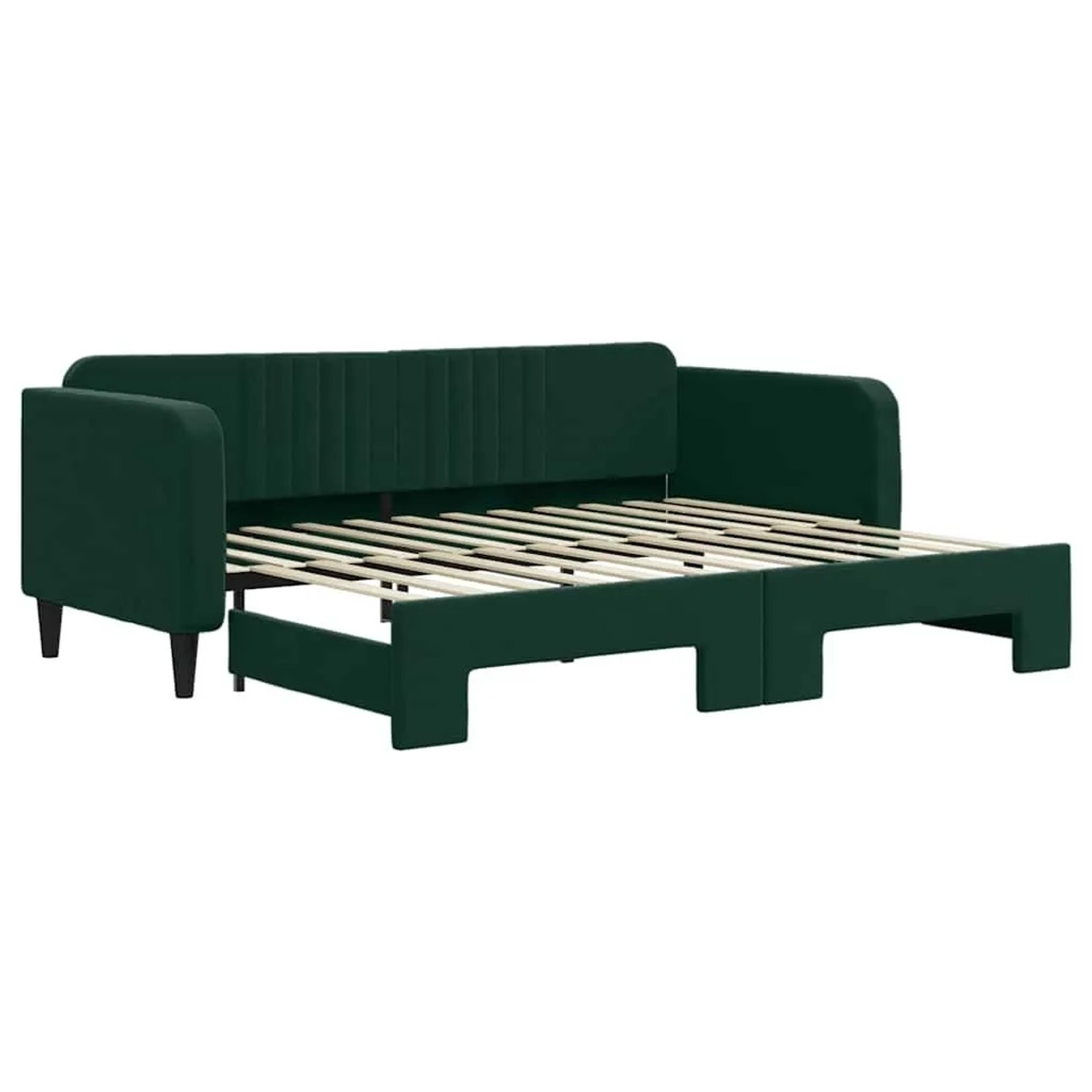 vidaXL Tagesbett Ausziehbar Dunkelgrün 90x200 cm Samt 3197065
