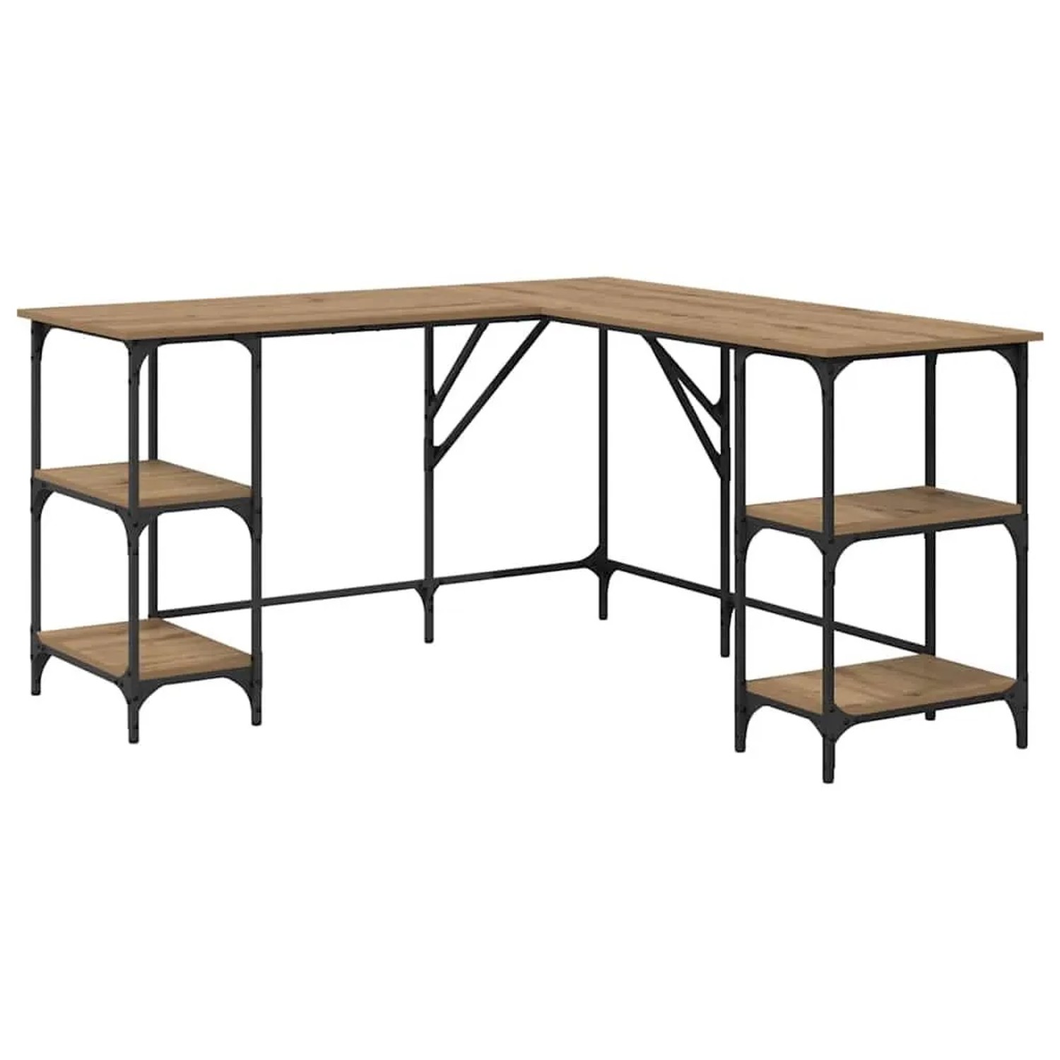 vidaXL Schreibtisch Artisan-Eiche 139 x 139 x 75 cm Holzwerkstoff 882869 günstig online kaufen