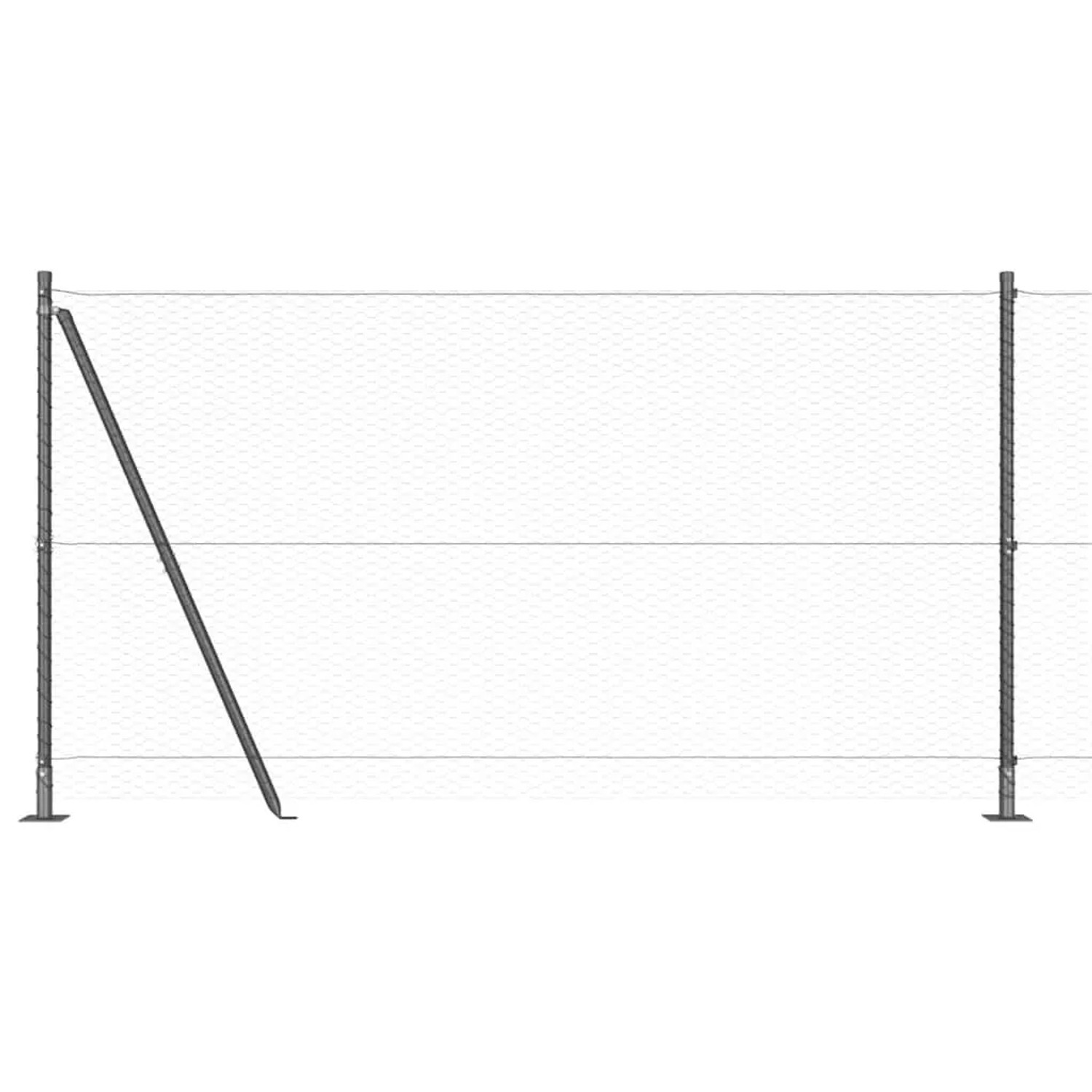 vidaXL Zaunpfosten Grau 25 x 1,2 m 25 mm Maschen Stahl 3353662 günstig online kaufen