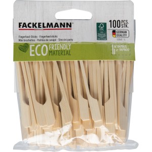 Fackelmann Fingerfood-Sticks aus Bambus, 9 cm, 100 Stück, ideal für Partys und Buffets.