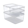 Rotho Cauma Kühlschrankorganizer-Set, 4 transparente Behälter mit Deckel, Küchen-Ordnungssystem.