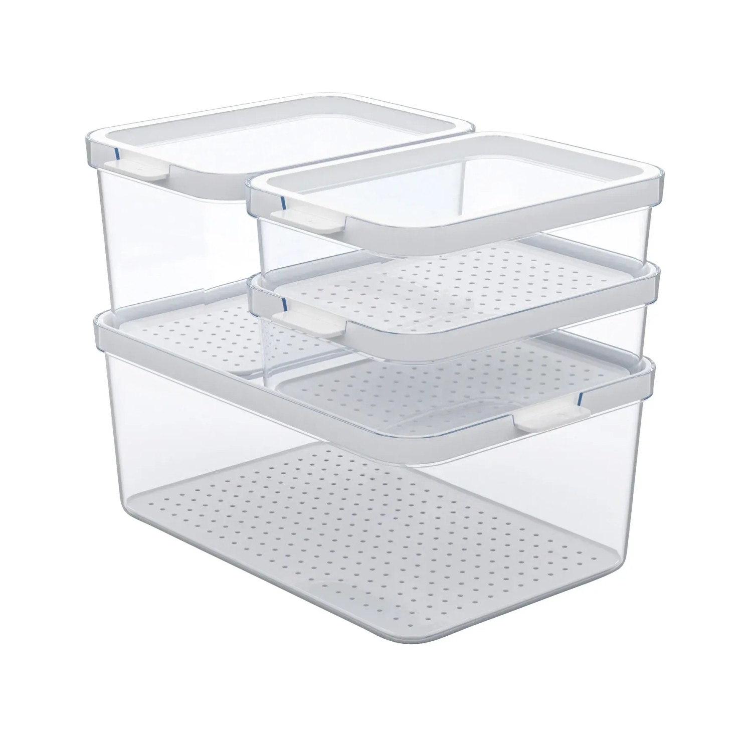 Rotho Kühlschrankorganizer-Set Cauma Transparent 4-teilig