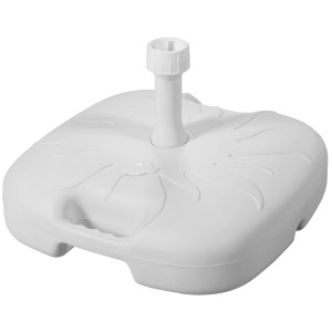 Weißer Doppler HDPE-Füllsockel mit 20 l Volumen für Sonnenschirme bis 180 cm.