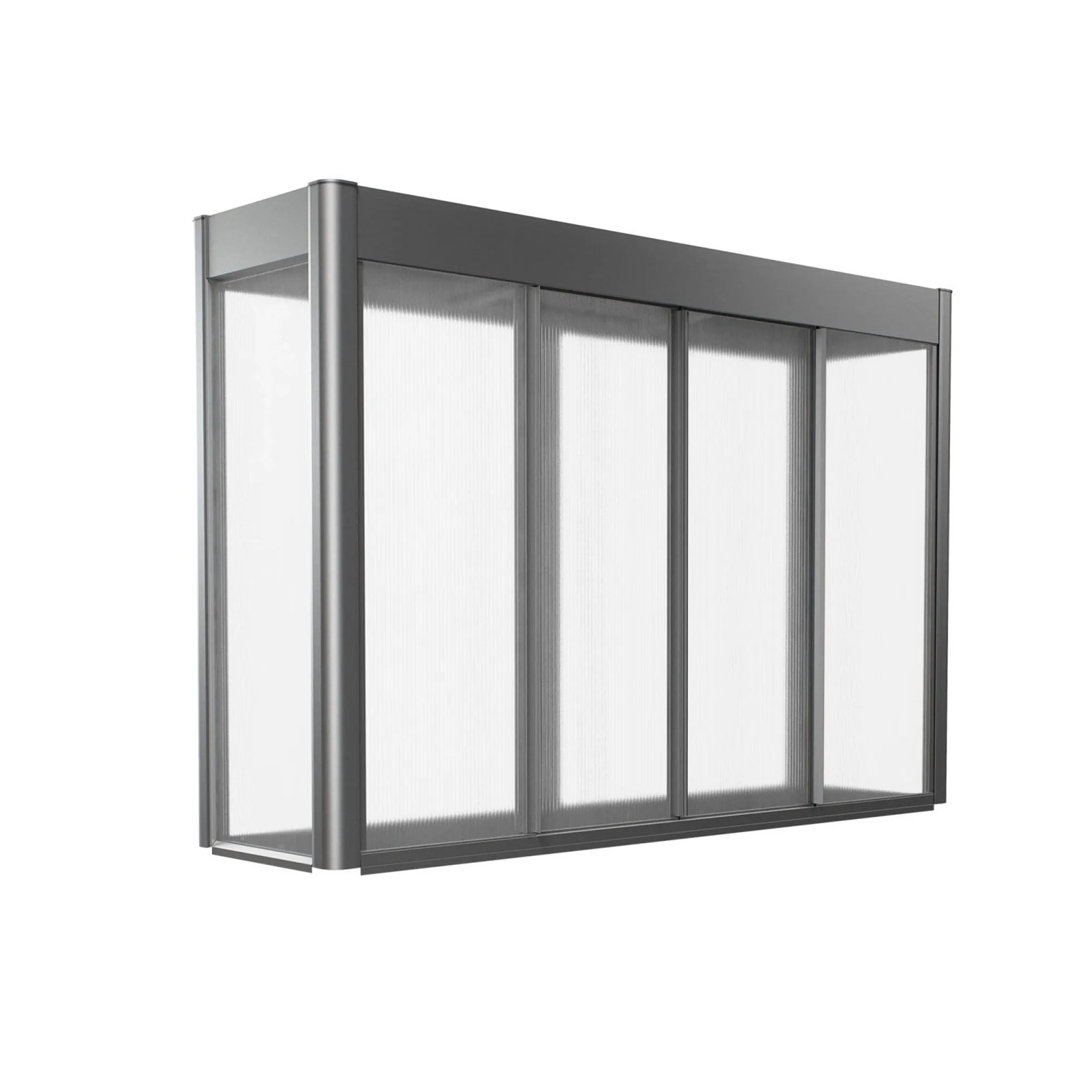 Biohort Gewächshausaufsatz Florentina für Hochbeet 2 x 0,5 m Quarzgrau-Metallic