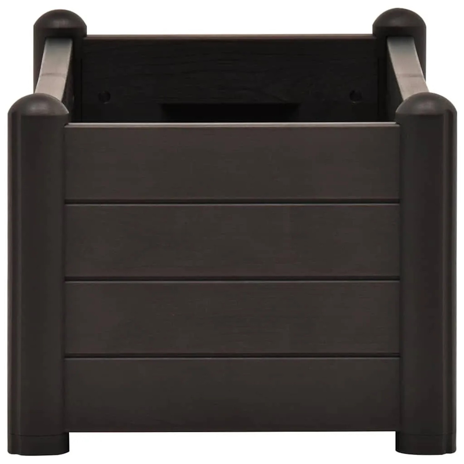 Anthrazitfarbenes furnicato Kunststoff-Hochbeet, 100x43x35 cm, für Garten und Balkon.